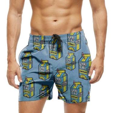 Imagem de Short Praia Shorts Banho Bermuda Verão Caixinha Suco Lyri Cal Cartoon 