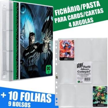 Imagem de Pasta Fichário Carta Cards 4 Argolas HRO DC Batman + 10 Folhas - YES