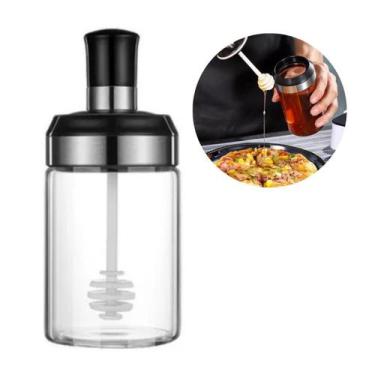 Imagem de Meleira Pote De Vidro Com Pegador Colmeia Mel Transparente - RT