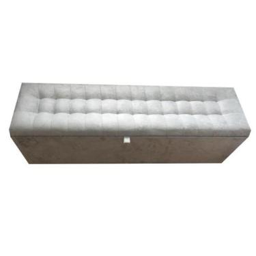 Imagem de Recamier puff baú beira de cama 1,38  100% mdf - cinza prateado - Negr