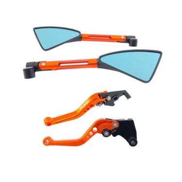 Imagem de Manete Esportivo Retrovisor Moto NXR Bros 125 150 160 freio lona - Ruu