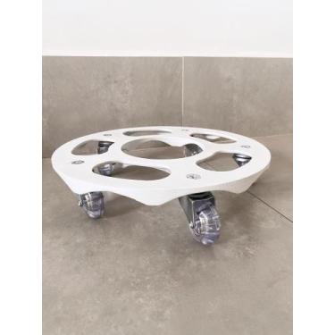 Imagem de Suporte para vaso de alumínio fundido com rodinhas de silicone 30cm - 