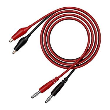 Imagem de CZJZDZ Plugue Banana de 2 Peças para Fio de Linha de Cabo de Teste de Clipe de Jacaré, Plugue Banana de 4Mm para Multímetro, Fio de Ligação Em Ponte de Teste Elétrico 100Cm/3,3 Pés J.70056A