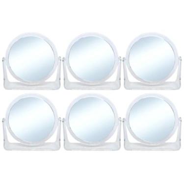 Imagem de 6 Espelho de Mesa Giratório 12cm Dupla Face Moldura Acrílico - Fx