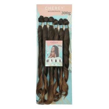 Imagem de Cabelo Cherey Bio Fibra Liso Ondulado Perla 6x 60cm 300g, Ombre Mel