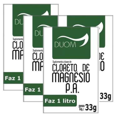 Imagem de Cloreto de Magnésio P.A. Sachê 33g Duom  Kit 4 Envelopes