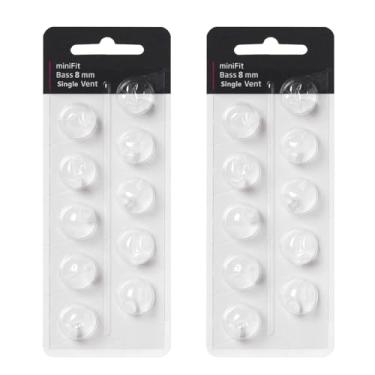 Imagem de Cúpulas de aparelho auditivo para Oticon MiniFit Single Vent Bass Domes: 2 pacotes (8 mm), cúpulas universais para aparelhos auditivos Oticon
