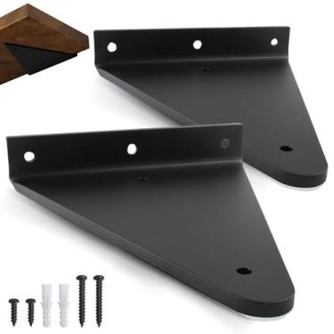 Imagem de rio design99 – 15cm - mão francesa cantoneira triangular – preta – ferro aço suporte para prateleira reforçada resistente industrial madeira bancada estante – 150mm