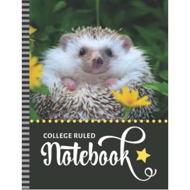 Imagem de College Ruled Notebook: Large 8.5x11 Composition Book / 100 Sheets (200 Pages) / Numbered Pages/Note Taking Gift For Back To School - Writing/Baby Hedgehog in Flowers - Animal Wildlife Art Photo