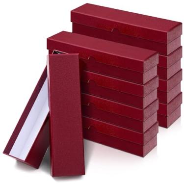Imagem de Teling 8 peças caixa de armazenamento de moedas 5 x 5 cm porta-moedas colecionadores porta-moedas para coleção de centavos de papelão (vermelho escuro)