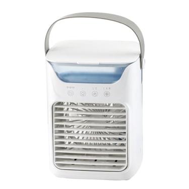 Imagem de Mini Refrigerador de Ar Ventilador de Ar Condicionado Portátil 700ML 3 Velocidades 2 Névoa Fria 3 Umidificador de Temporização Automática Com Luz Noturna de 7 Cores para