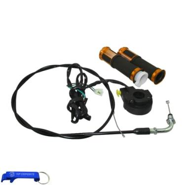 Imagem de TC-Motor 22 mm 7/8" Alumínio Borracha Punhos Cabo de Aceleração Interruptor de Parada para 49cc 50cc 60cc 80cc 2 Cursos Motocicleta Motocicleta Push Bike (ouro)