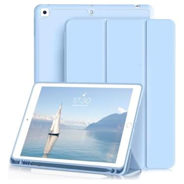 Imagem de Case para iPad 10.2-10.5 Polegadas, 7ª 8ª 9ª Geração, Suporte para Apple Pencil, Anti Impacto (Azul Claro)