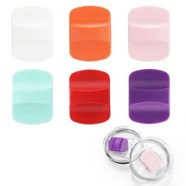 Imagem de Substituição de controle deslizante magnético de 6 peças, bloco de pressão magnético de substituição, slide magnético compatível com tampas YETI de 290 ml, 473 ml, 590 ml, 850 g (laranja, rosa, roxo,