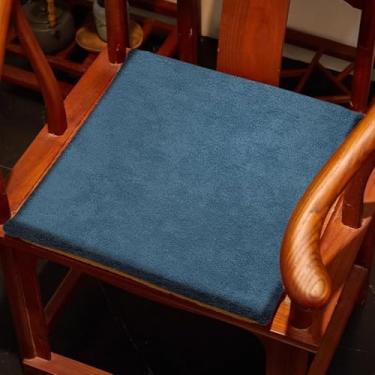 Imagem de NUOKEI Almofada de assento quadrada estilo chinês almofada removível para cadeira de quatro estações cor sólida durável almofada para cadeira de pátio ao ar livre cadeira de escritório cadeira de mesa