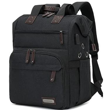 Imagem de Mochila de crochê, bolsa de tricô, organizador de fios, bolsa de crochê de viagem com porta de carregamento USB, bolsa sacola de fio com suporte para agulhas de tricô, ganchos de crochê, acessórios de