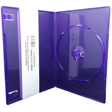 Imagem de CheckOutStore (20) capas de DVD premium Slimline de 1 disco 7 mm (roxo transparente)