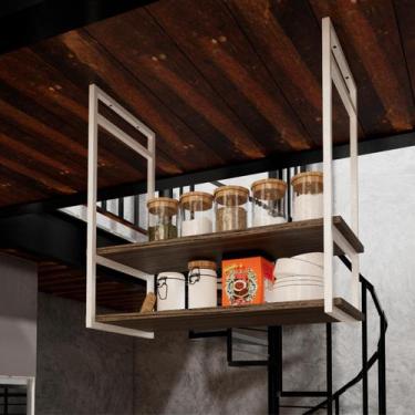 Imagem de Prateleira Teto Parede Decorativa Industrial Cozinha 60Cm - Big House 