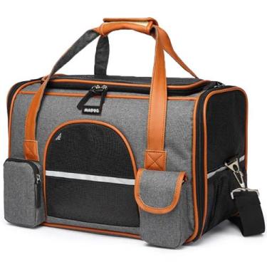 Imagem de Bolsa Transporte Pet Grande Viagem Cabine Avião MADOG Lux, Cinza Escur