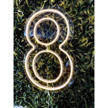 Imagem de Luminoso Numero Neon Led 50 Cm Festa De 0 A 9 - CNC Sorocaba, Numero 8