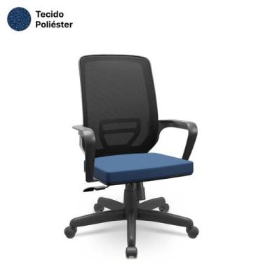 Imagem de Cadeira Adrix Presidente Poliéster Giratória Relax com Braços Fixos - 