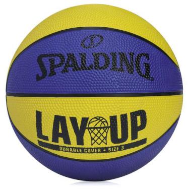 Imagem de Mini Bola de Basquete Spalding Lay Up Tam 3 Amarela e Preta