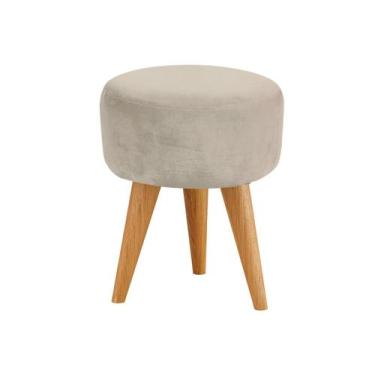Imagem de banqueta puff banco pes de madeira facil de montar espuma d26 assento 