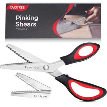 Imagem de Tesoura Rosa Taotree 9,5" para Tecido - Ziguezague, Costura e Artesana