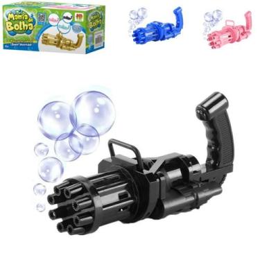 Imagem de Brinquedo Máquina  Lança Bolha De Sabão Colorida - DM Toys, Preto