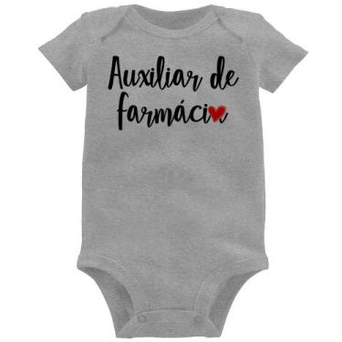 Imagem de Body Bebê Auxiliar de Farmácia por Amor - Foca na Moda, Cinza, G