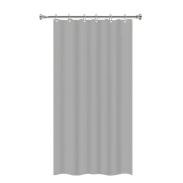 Imagem de Cortina De Banheiro Box Lisa 100% PVC Impermeável Anti Mofo C/Ganchos(Cinza)