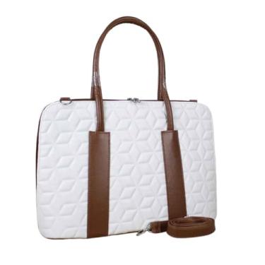 Imagem de Bolsa Pasta Para Notebook Feminina Maleta Executiva Premium Elegante Para Ate 15,6” (DIAMOND BRANCA)