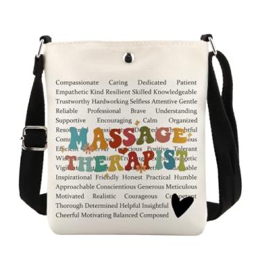 Imagem de MAOFAED Presente de massagista, presente de massagem terapêutica, bolsa tiracolo com definição de massagista, presente para massagista, Massage Therapistxk