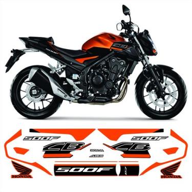 Imagem de Kit Adesivos Para Cb 500f 2020 2021 Honda Moto Laranja - Resitank