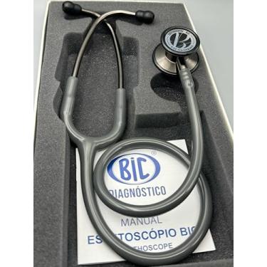 Imagem de Estetoscópio Bic Eternity III Cinza Grafite ES1528 - Excelente Ausculta - Garantia de 5 anos