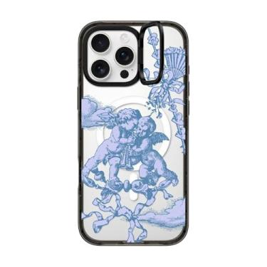 Imagem de CASETiFY Capa com suporte de anel de impacto para iPhone 16 Pro Max [suporte/2 m. 3 x proteção contra quedas de grau militar/compatível com Magsafe] - At Lover's Gate - preto transparente