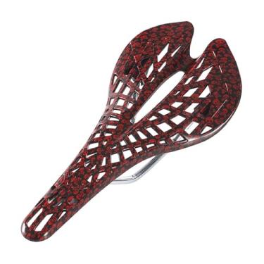 Imagem de oshhni Bicycle Saddle Bike Saddle Parts Nylon Classic Classic confortável Bicicleta Bicicleta assento para andar de bicicleta de montanha esportiva, Vermelho