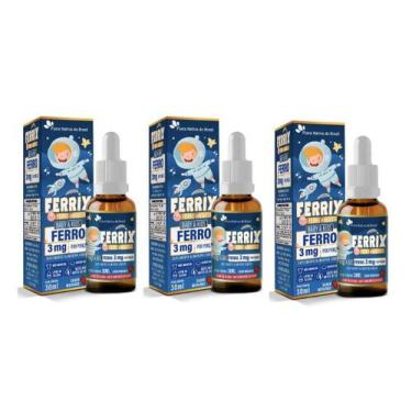 Imagem de Kit 3x Vitamina Infantil Kids Ferrix 30ml Flora Nativa