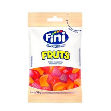 Imagem de Bala Fini Fruts Zero Açúcares Sabor Tangerina, Morango e Uva 35g