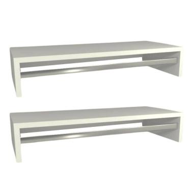 Imagem de Kit 2 Cabideiros De Parede Suspenso 70x25x13,5 Branco