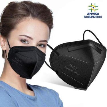 Imagem de 10 Máscaras Respiratórias KN95 PFF2 WWDoll 5 Camadas Preta