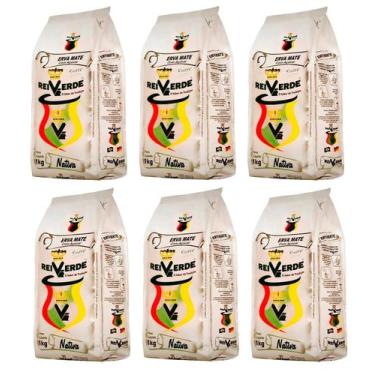 Imagem de 6 Erva Mate Chimarrão REI VERDE SUAVE com açúcar Gaúcha 1Kg