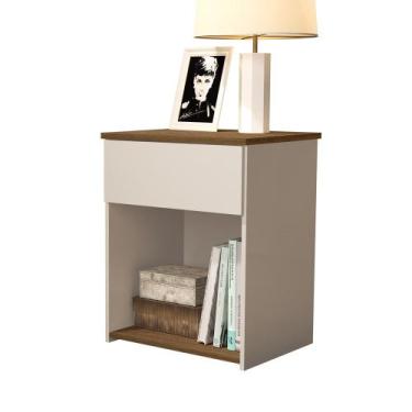 Imagem de Mesa de Cabeceira Jasmim cor Off White Freijó - Móveis Jalmac