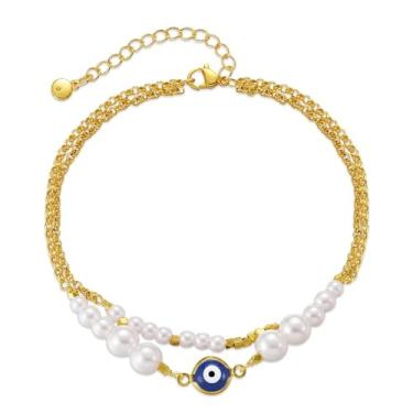 Imagem de Yumikoo Tornozeleira feminina banhada a ouro 18 k, middle, Ouro amarelo, Sem pedras preciosas