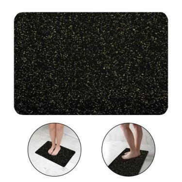 Imagem de Tapete de Banheiro Box Emborrachado Antiderrapante Preto 60x40cm  Rubb