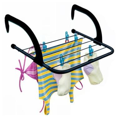 Imagem de Varal Portátil Portas Janela Apartamento Seca Roupa Pratico 2,6m Click