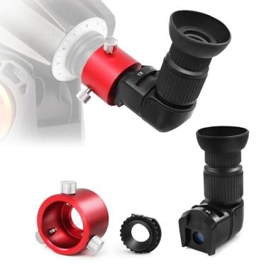 Imagem de Astromania Visor de ângulo reto para câmera e telescópio polar, ampliação de 1 x 2,5 x incluída 6 adaptadores de montagem com adaptador de metal de mira polar, excelente combinação para observar mais