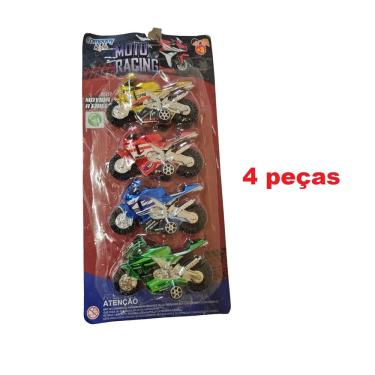 Imagem de Kit 4 Brinquedo Infantil Motos Racing à Fricção Sortido