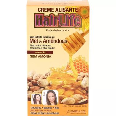 Imagem de Creme Alisante Hairlife Mel e Amêndoas