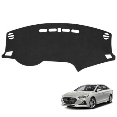 Imagem de YOJOJOCO Capa de painel para Hyundai Sonata 2019 2018 2017 2016 2015 acessórios capa de painel de flanela tapete de painel central capa de console protetor solar almofada